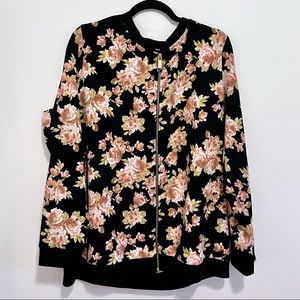 Ultra Feeze Black Floral Print Light Bomber
